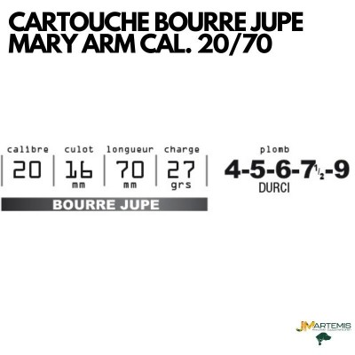 CARTOUCHE BOURRE JUPE MARY ARM CAL.20/70