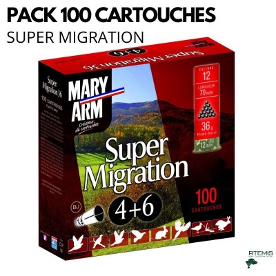 OFFRE PACK 100 CARTOUCHES SUPER MIGRATION CAL.12/70