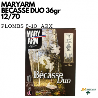 Cartouches MARYARM BECASSE DUO Cal 12/70 plombs 8+10 ARX