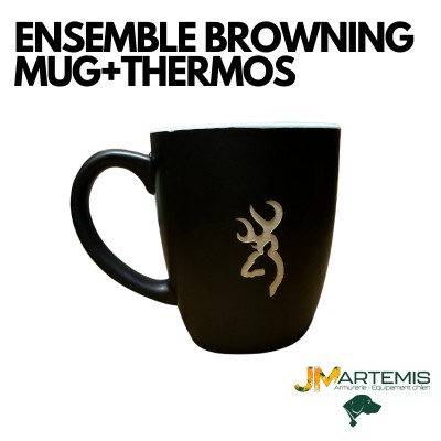 CADEAUX COFFRET CHASSE : ENSEMBLE THERMOS AVEC MUG BROWNING