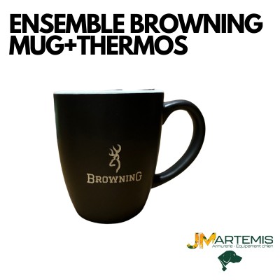 CADEAUX COFFRET CHASSE : ENSEMBLE THERMOS AVEC MUG BROWNING