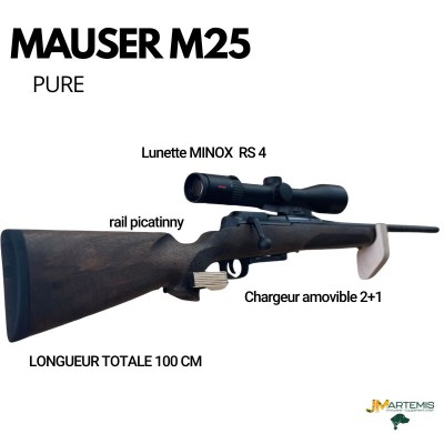 Nouvelle Carabine linéaire MAUSER M25 PURE + LUNETTE MINOX RS4 2.5-10x50